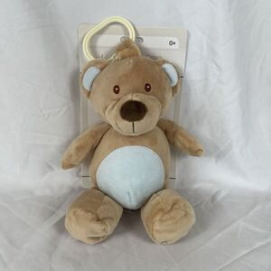 Kellytoy Baby Clip On Teddy Bear Plush 10" Lovey Rattle‎ Crinkle Toy Blue I
